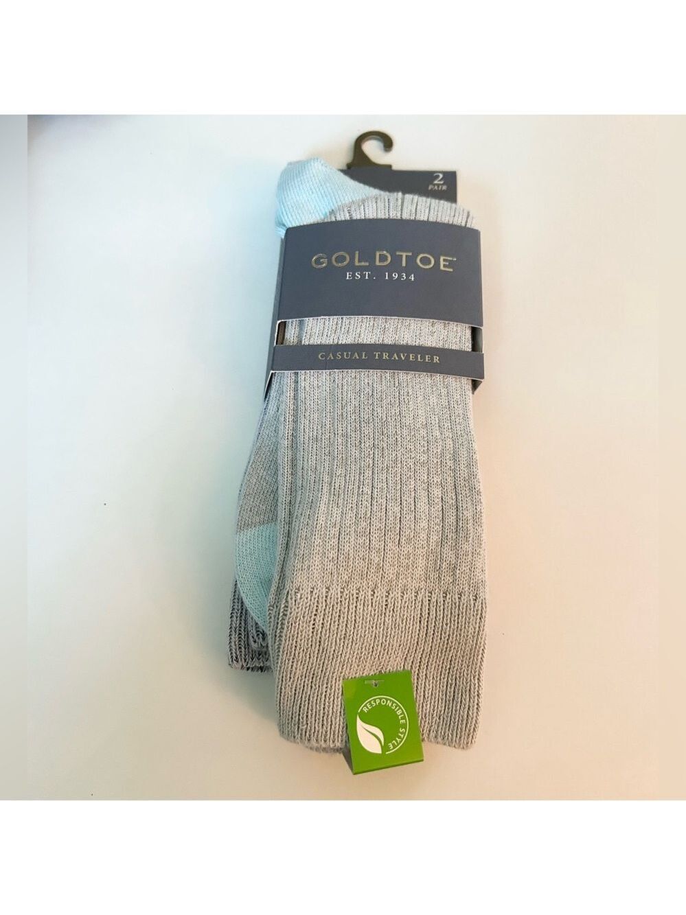 Gold toe Men’s Casual Crew Rib Socks 2 Pack NWT